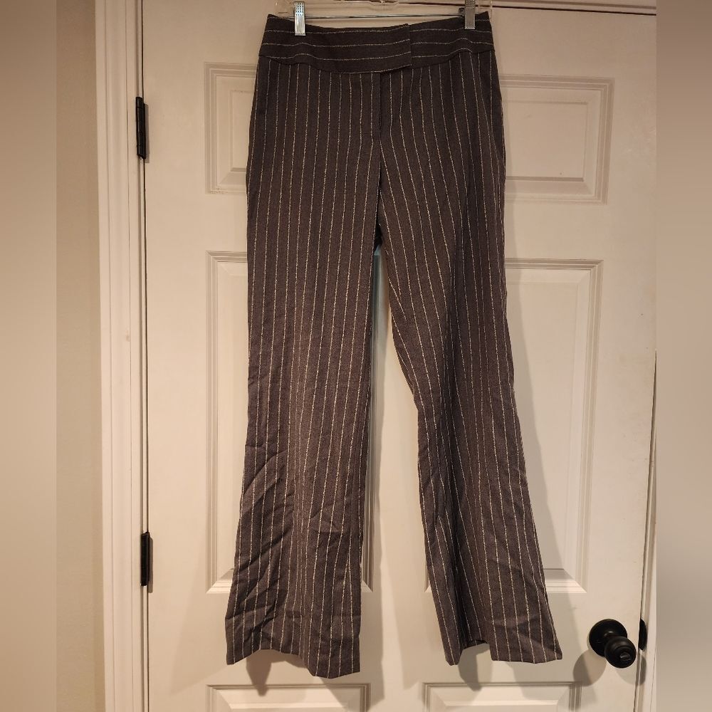 J McLaughlin gray and white striped dress pants Size 10